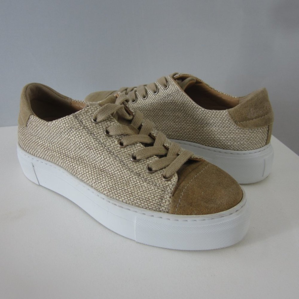 Dirndl + Bua Womens 7.5 EU 38 Beige Suede Lace Up Sneakers Shoes 1588